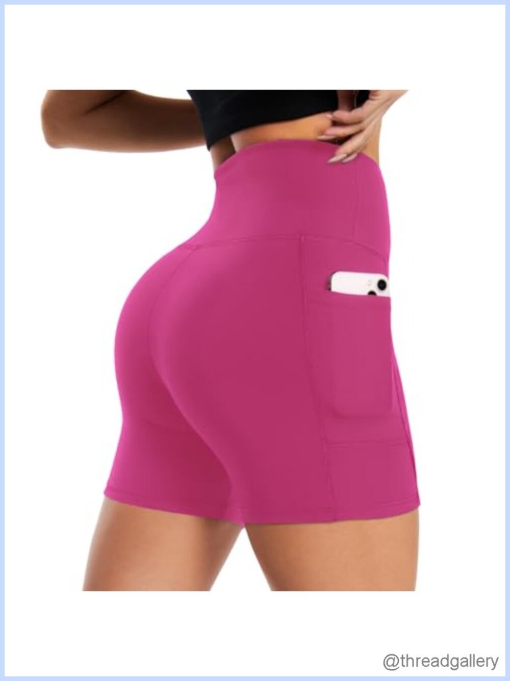 High Waisted Biker Shorts with Pockets 5" Tummy Control Workout Yoga Shorts